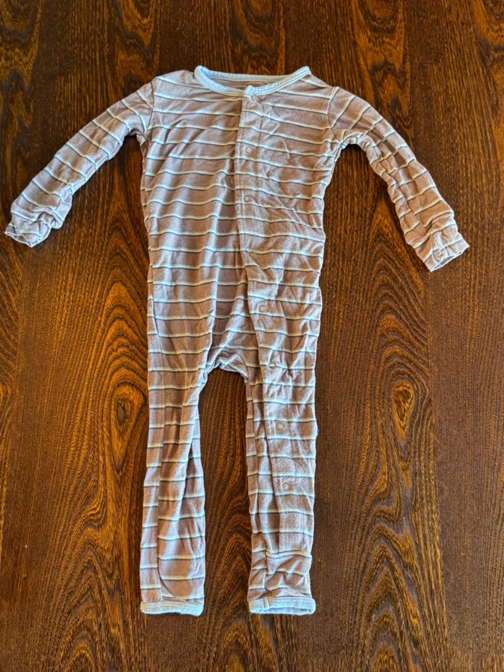 Kickee Pants Blue and White Striped Baby One-Piece